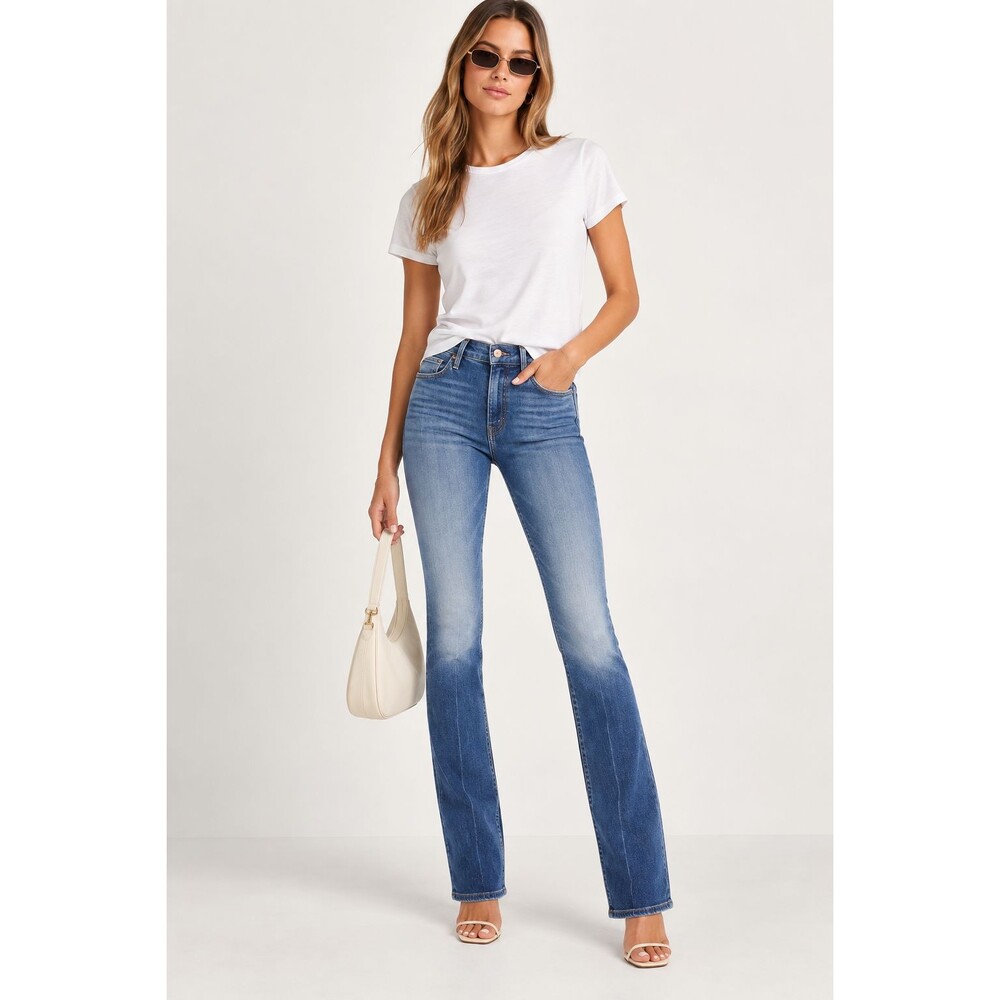 MOTHER Denim The Double Insider Heel Skinny Flare Jeans Opposites Attract Sz 26